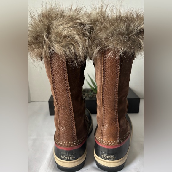 SOREL WOMENS JOAN OF ARTIC WATERPROOF FULL GRAIN LEATHER & SUEDE FAUX FUR SZ 6 - Picture 3 of 13